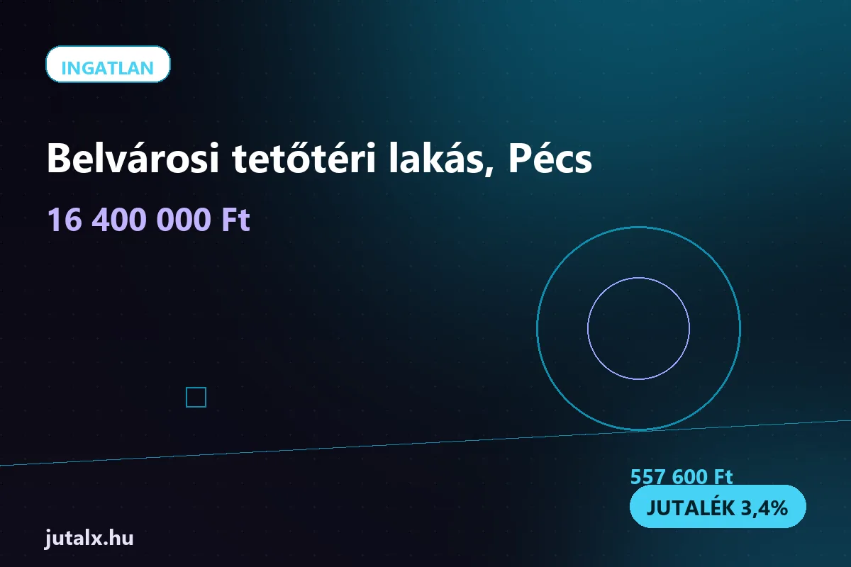 Belvárosi tetőtéri lakás, Pécs — Ingatlan ajánlat jutalékkal