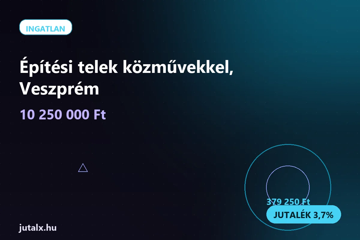 Építési telek közművekkel, Veszprém — Ingatlan ajánlat jutalékkal
