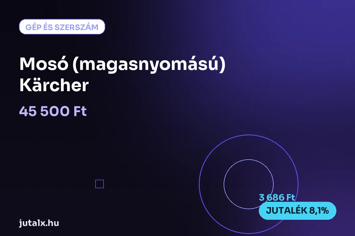 Mosó (magasnyomású) Kärcher - Gép és szerszám ajánlat jutalékkal